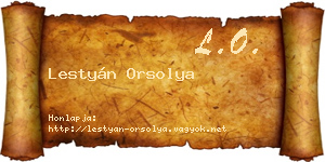 Lestyán Orsolya névjegykártya